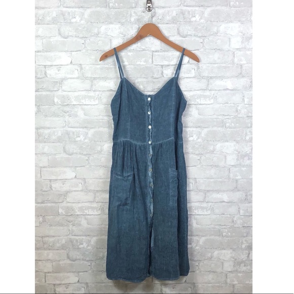 Anthropologie Dresses | Francesca Bettini Italy Linen Midi Dress Medium | Poshmark